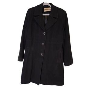 Mantello womens wool blend black dress coat.  XL.